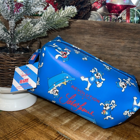 Revolution Beauty London X Jake Jamie. Blue Slush Puppie slushie cosmetic bag… - Picture 7 of 8
